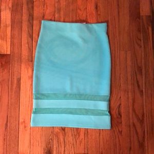 Teal knee length skirt